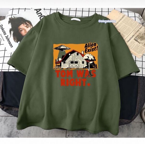 Tom Was Rıght Baskılı Haki T-Shirt