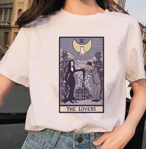 Beyaz The Lovers  Baskılı Unisex T-Shirt