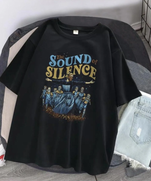 The Sound Of Silence Siyah Unisex Oversize T-shirt