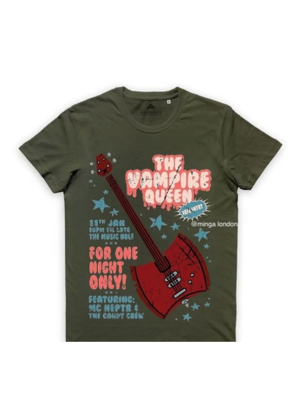 The Wampire Queen Haki Rengi Ön Baskılı Oversize T-shirt