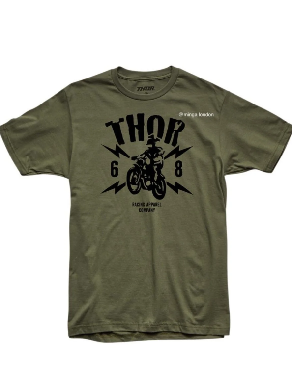 Thor Music Group Haki Rengi Ön Baskılı Oversize T-shirt