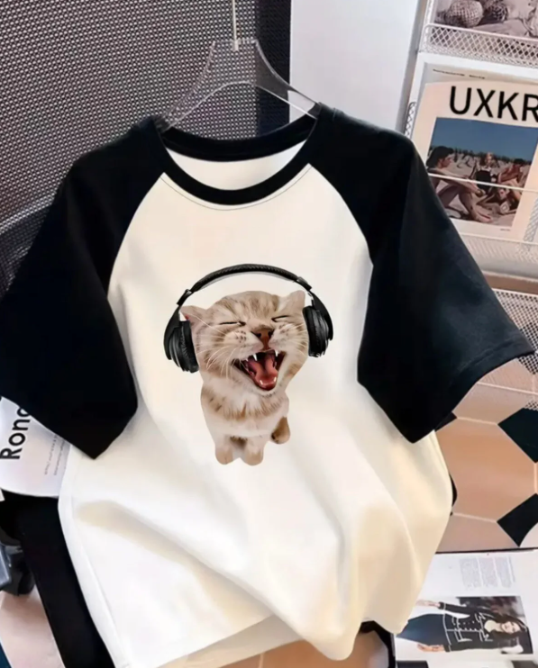 Y2K Tarzı Raglan Kollu Tişört