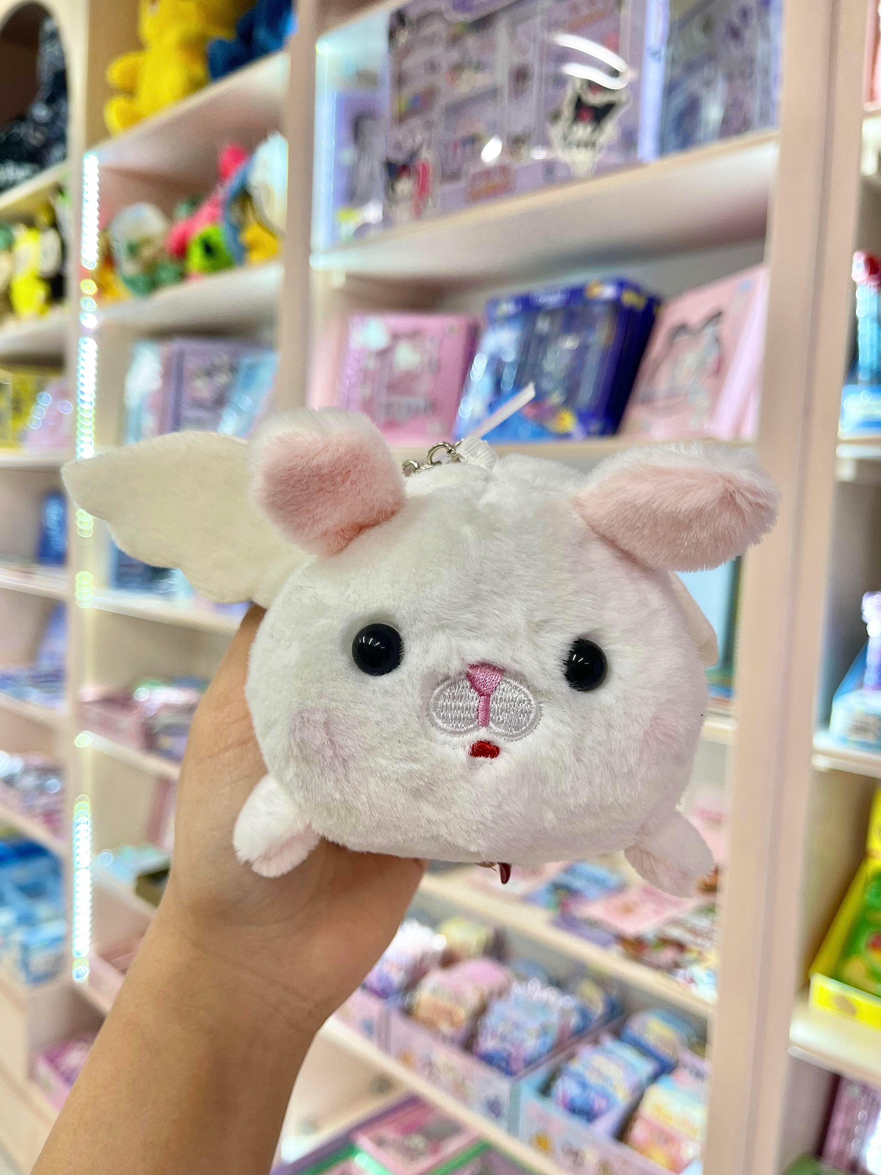 Kuyruk Sallayan Pembe Kulaklı Tavşan Peluş Anahtarlık