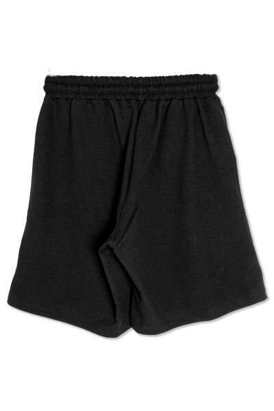 Yıldırım Baskılı Unisex Siyah Şort