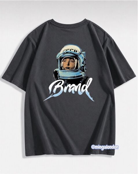 Brand Sırt Baskılı Füme T-Shirt