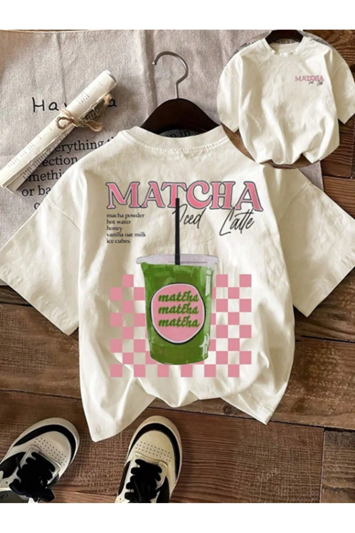 Matcha Baskılı Unisex Oversize T-Shirt