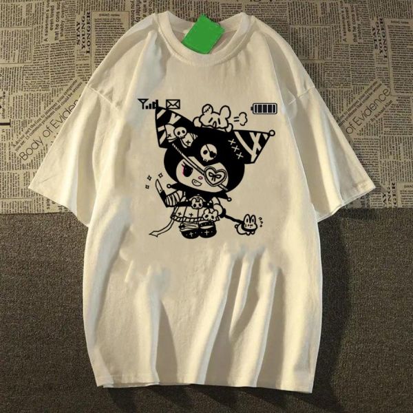 Beyaz Retro Mobile Kuromi (Unisex) T-Shirt
