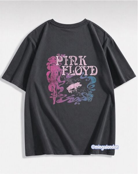 Pınk Floyd Sırt Baskılı Füme T-Shirt