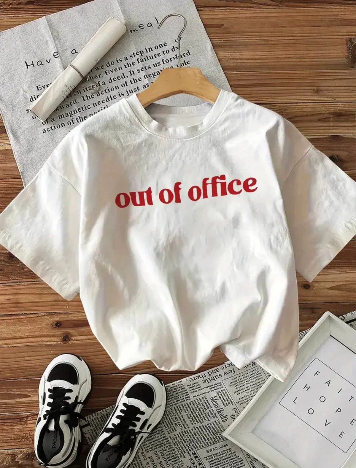 Pinterest Design Unisex Oversize Beyaz T-Shirt