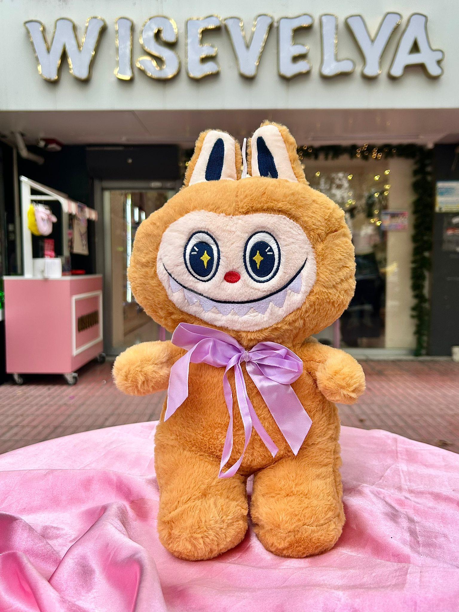 Fiyonklu Turuncu Peluş Labubu 38 cm