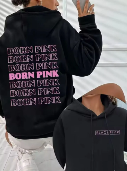 BlackPink Burn Pink Baskılı Kapüşonlu Sweatshirt