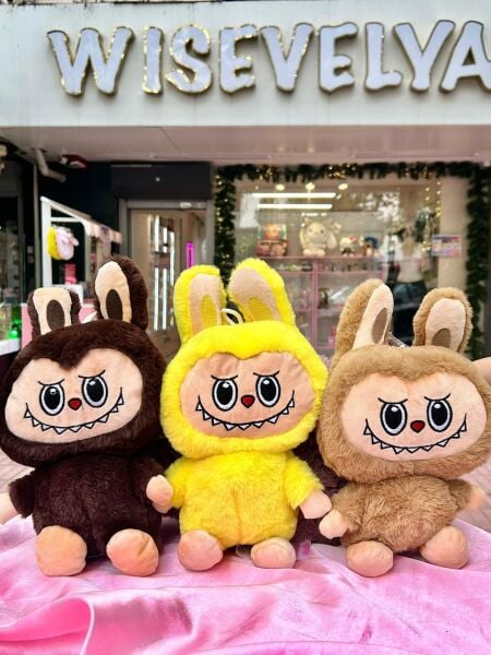 Açık Kahverengi Peluş Labubu 28 cm