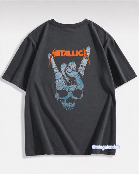 Metallıca Sırt Baskılı Füme T-Shirt