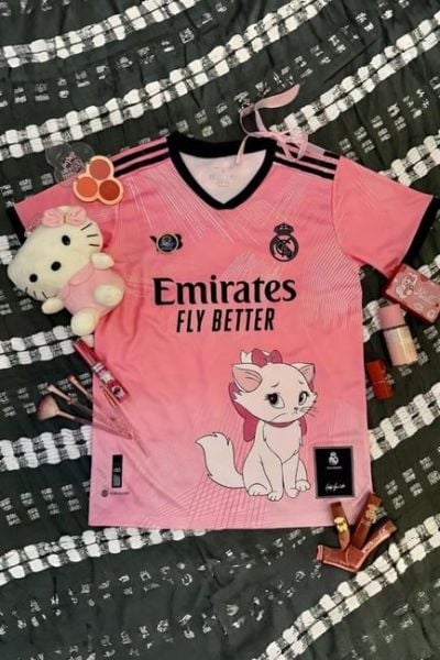 Pembe Marie Madrid Jersey Forma Unisex T-shirt