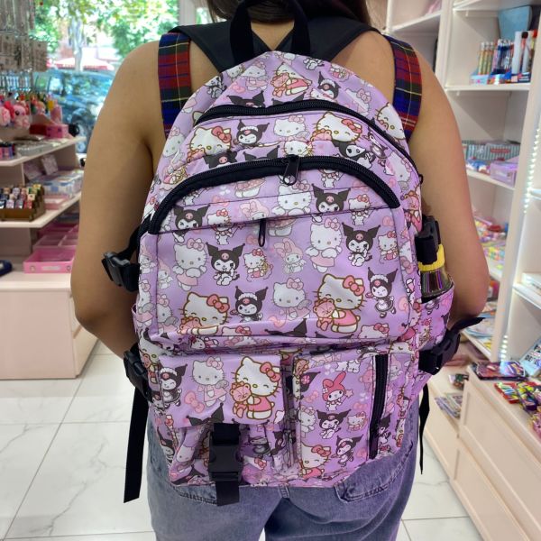 Mor Hello Kitty Kuromi Kolaj Suluklu Sırt Çantası