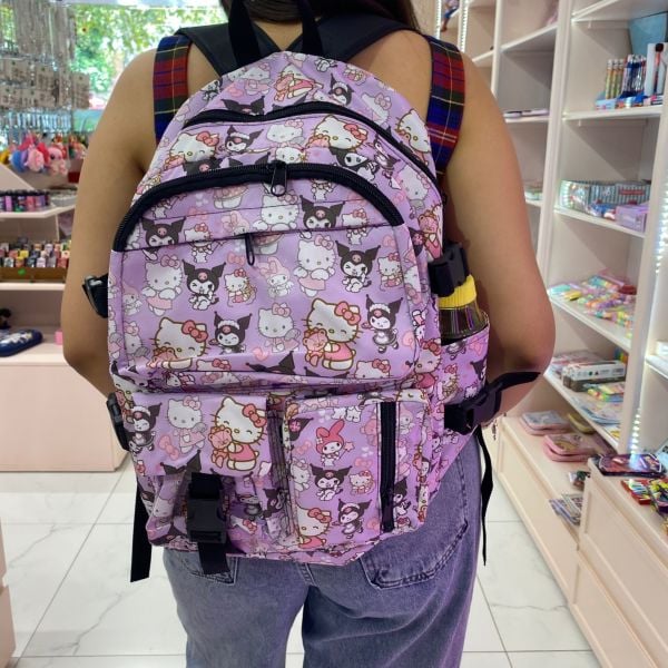 Mor Hello Kitty Kuromi Kolaj Suluklu Sırt Çantası