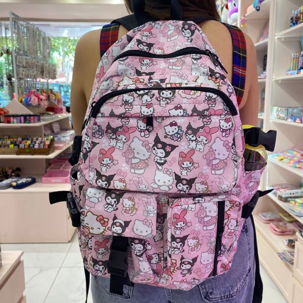 Pembe Hello Kitty Kuromi Kolaj Suluklu Sırt Çantası