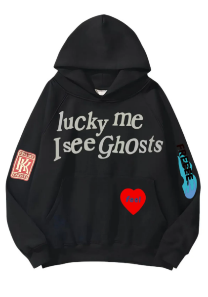 Kanye West Lucky Me I See Ghosts Kapşonlu Sweatshirt Siyah Renk