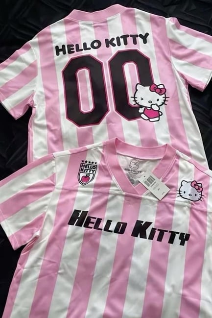 Pembe Beyaz Hello Kitty 00 Apple Forma Unisex T-shirt