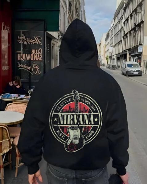 Nirvana Tasarım Kapşonlu Unisex Sweatshit Hoodie