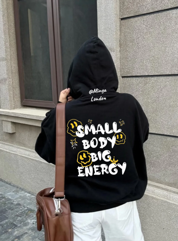 Siyah Bubble Yazılı Baskılı Oversize Unisex Sweatshirt