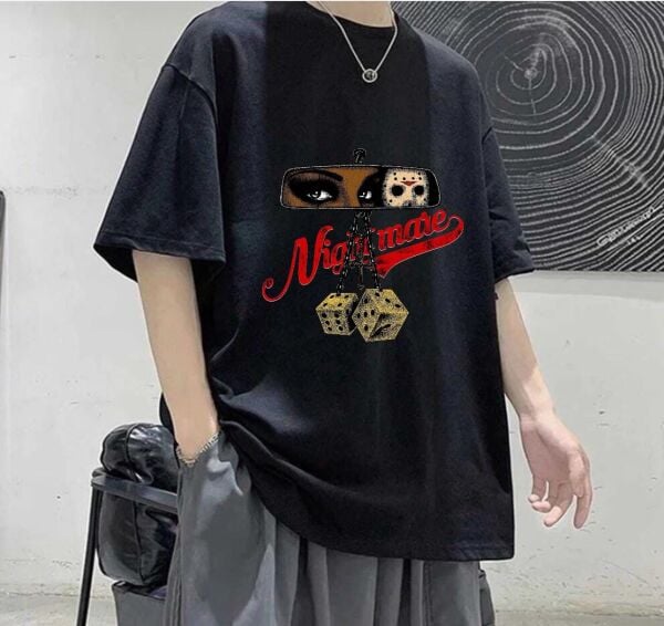 Night Mare Baskılı Siyah T-Shirt
