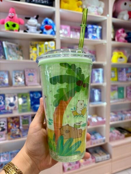 Green Capybara Pipetli Işıklı Bardak