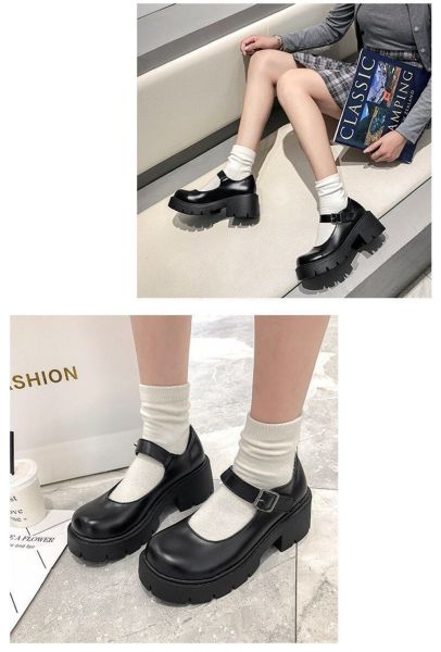 Siyah Oxford Harajuku Tarz Lolita Ayakkabı