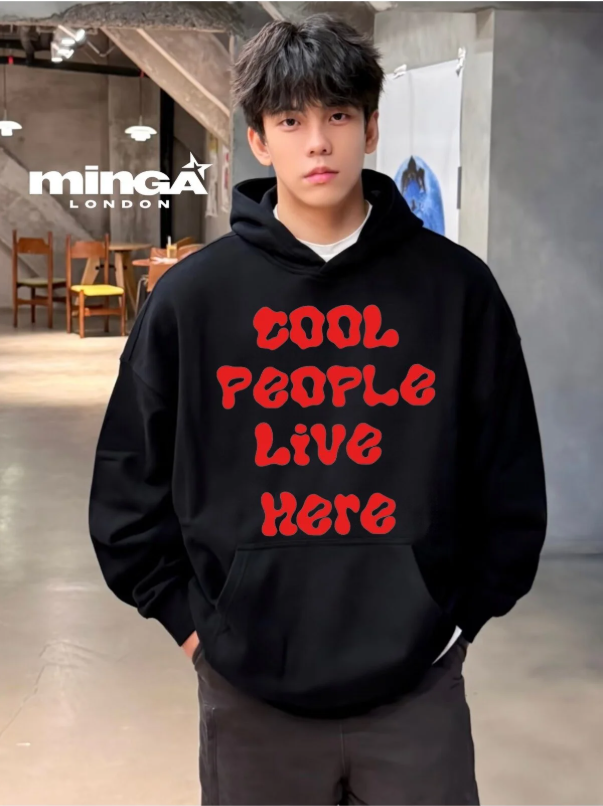 Siyah Red Text baskılı oversize Sweatshirt