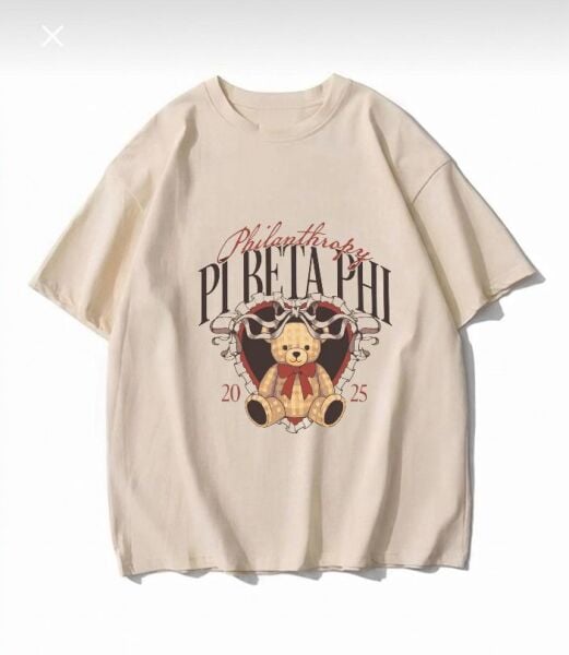 Pı Beta Phı Baskılı Bej T-Shirt