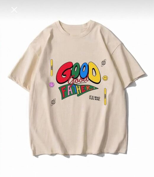 Good Father Baskılı Bej T-Shirt