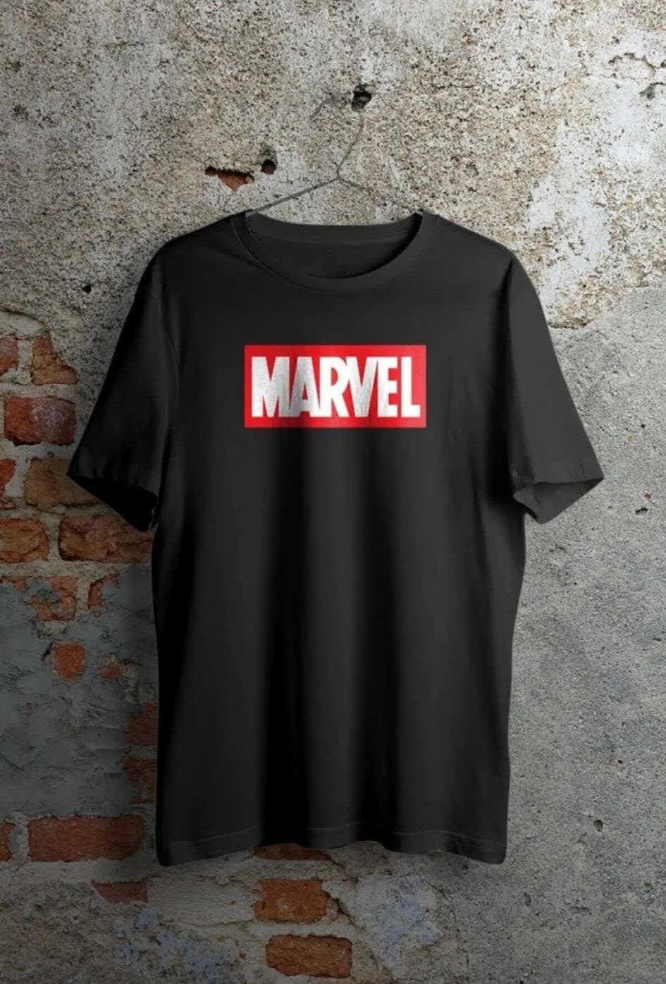 Wolfers- Marvel Logo Siyah Unisex Tshirt