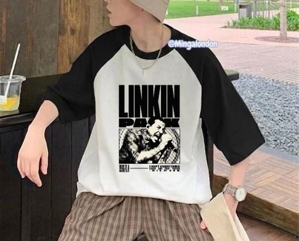 Reglan Kollu Lınkın Park Baskılı T-Shirt
