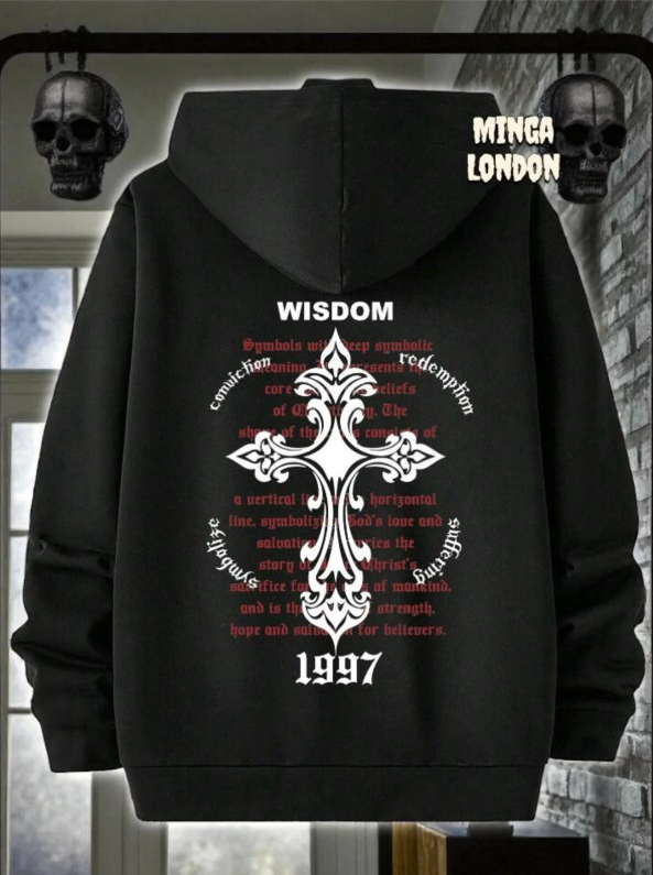 Unisex Siyah 1997 Baskılı Oversize Sweatshirt