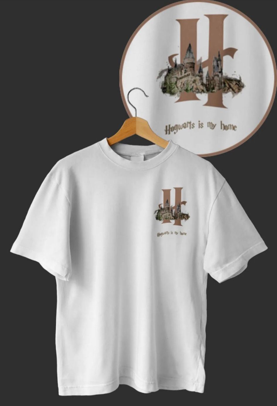 Harry Potter Hogwarts Is My Home Minimal Özel Tişört