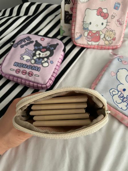 Kawaii Cute Animal 2 Bölmeli Organizer Ped Çantası