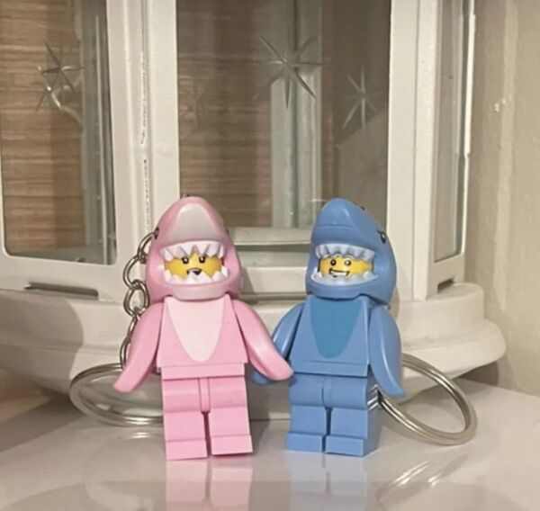 Mavi Köpek Balığı Lego Anahtarlık