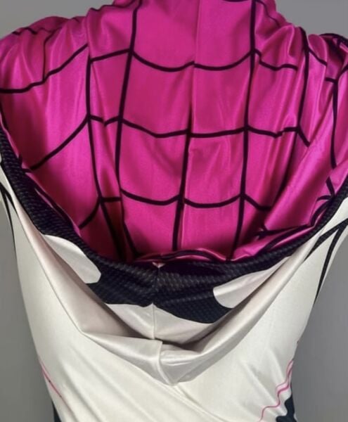 Beyaz Spider Kolluklu Bodysuit