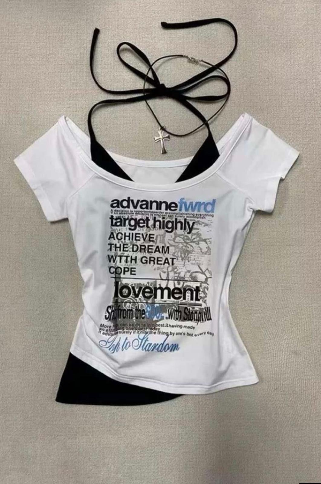 Beyaz Advenne fwrd Madonna Yaka Ek Askılı Kısa Kollu Body Crop