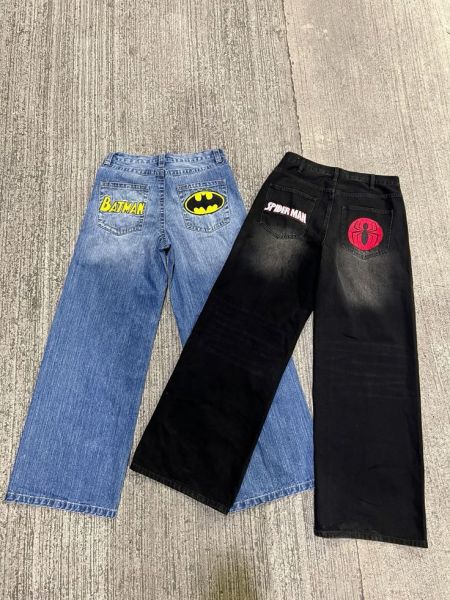 Spider Man Detaylı Baggy Unisex Jean