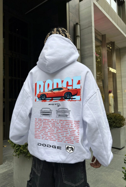 Dodge Model Araba Kapşonlu Unisex Sweatshirt