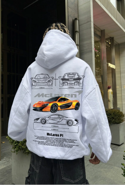 McLaren Model Araba Kapşonlu Unisex Sweatshirt