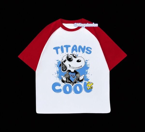 Kırmızı Reglan Kol Tıtans Cool Baskılı T-Shirt