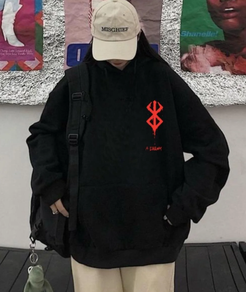 Berserk Kentaro Miura  Ön - Arka Baskılı Oversize Hoddie
