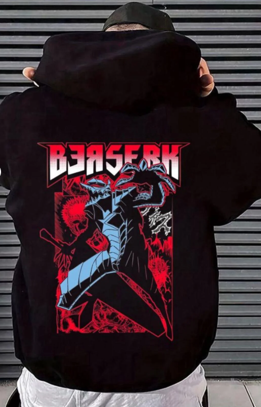 Berserk Kentaro Miura  Ön - Arka Baskılı Oversize Hoddie