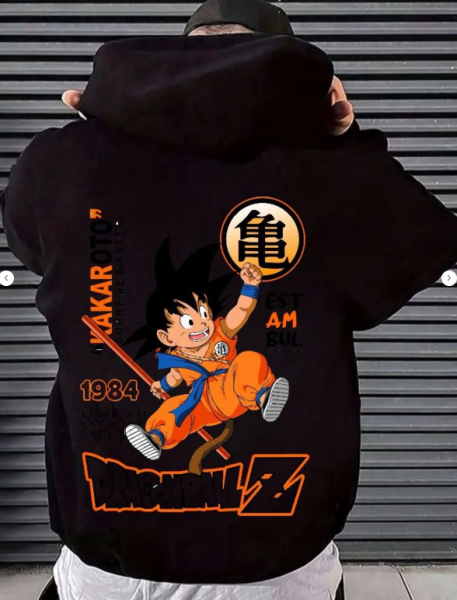 Dragon Ball Son Goku Ön - Arka Baskılı Yeni Sezon Sweatshirt