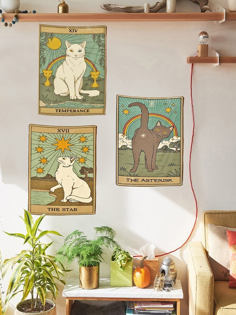 Kediler Tarot 3 'lü Duvar Halısı Seti