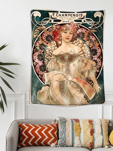 Vintage Champenois Kadife Duvar Halısı 70x100 cm