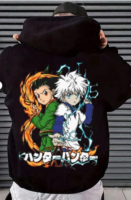 Hunter X Hunter Anime Sırt ve Ön Baskılı Oversize Hoddie