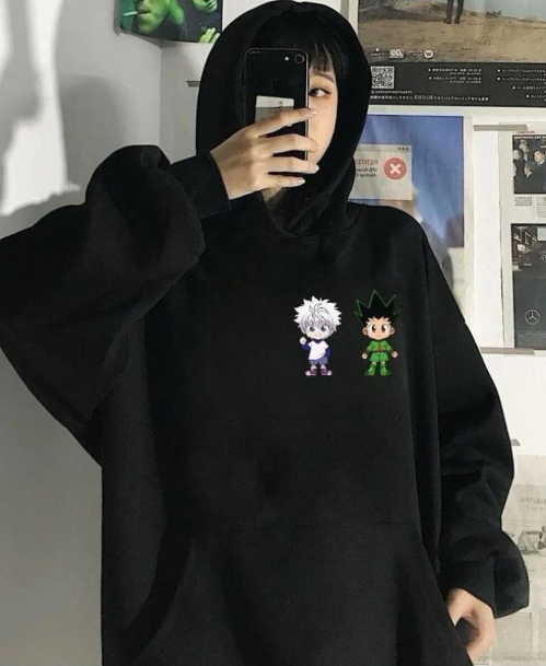 Hunter X Hunter Anime Sırt ve Ön Baskılı Oversize Hoddie